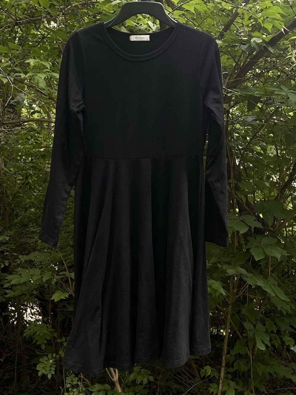 Arshiner Girls Black Long Sleeve A-Line Twirly Skater Dress